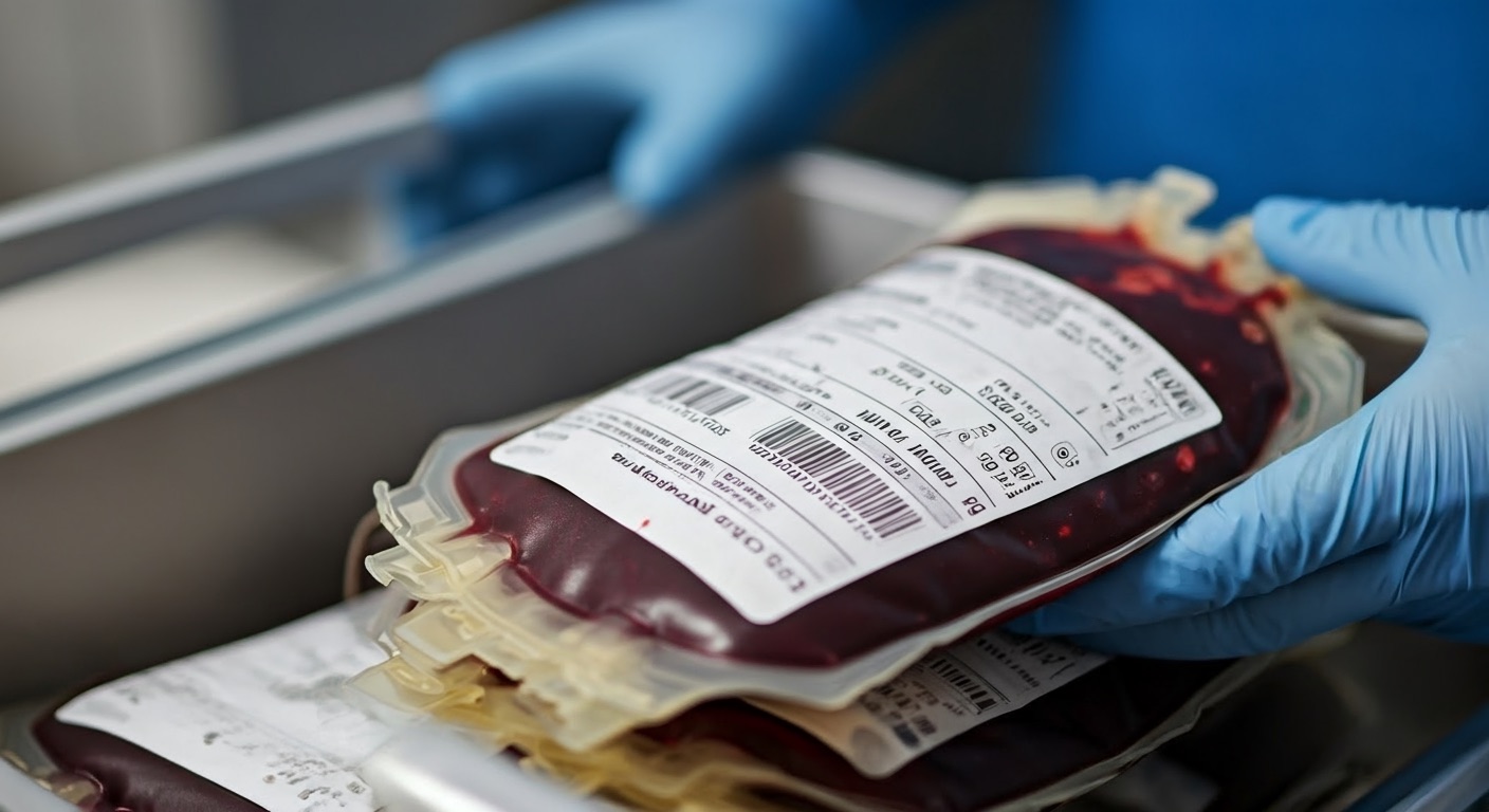 Blood transport containers with temperature monitoring