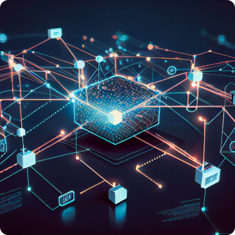 Systeemintegratiediagram met verbonden platforms