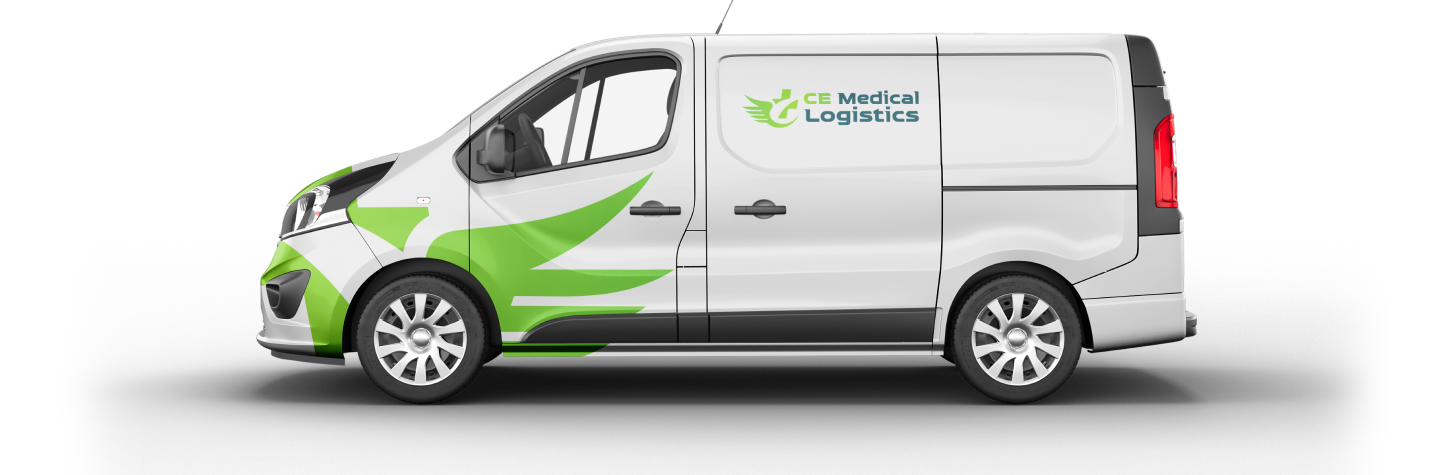 CE Medical Logistics merkvoertuig